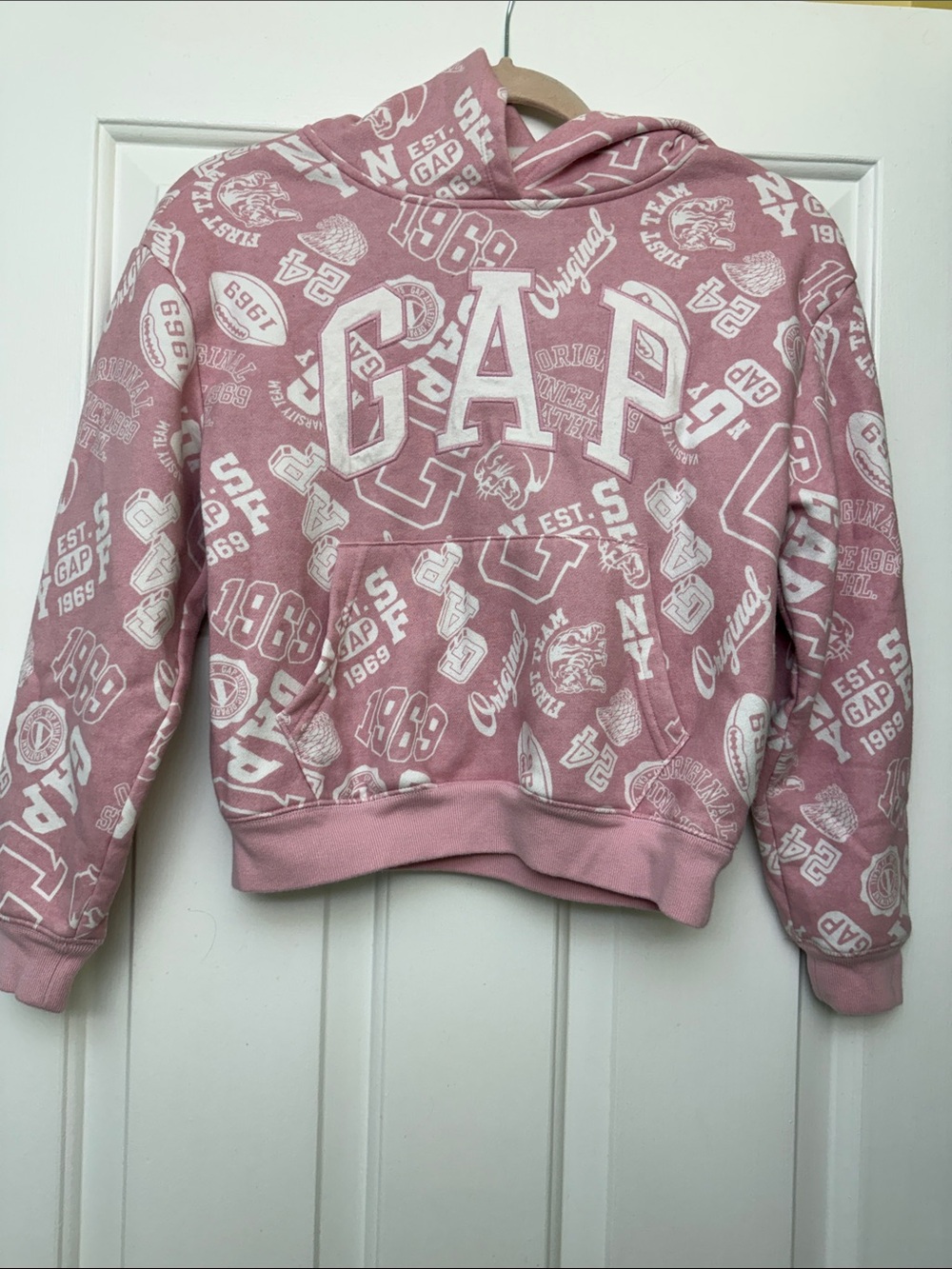 GAP Pink Youth Logo Hoodie Sweatshirt